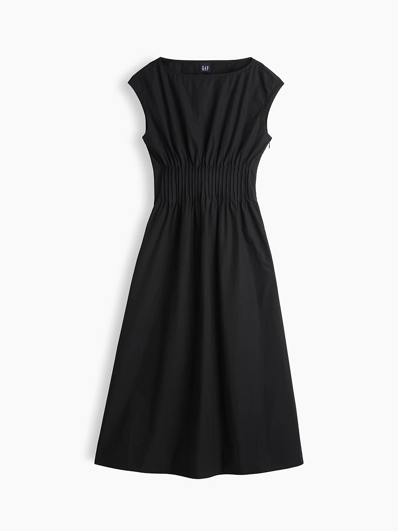 Poplin Pintuck Maxi Dress