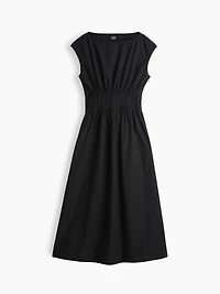 Poplin Pintuck Maxi Dress