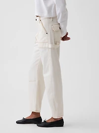 Mid Rise Barrel Utility Ankle Pants