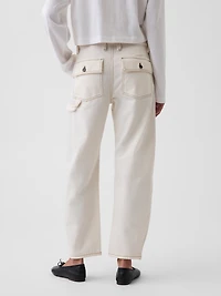 Mid Rise Barrel Utility Ankle Pants