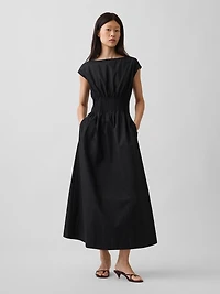 Poplin Pintuck Maxi Dress