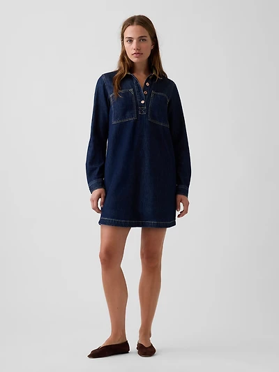 Denim Mini Shift Dress