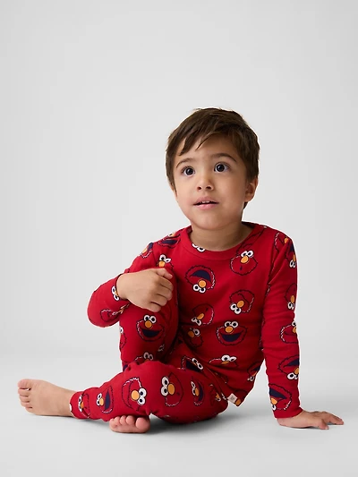 Pyjama en coton biologique brossé Sesame Street à motifs Elmo pour Bébé et Tout-petit