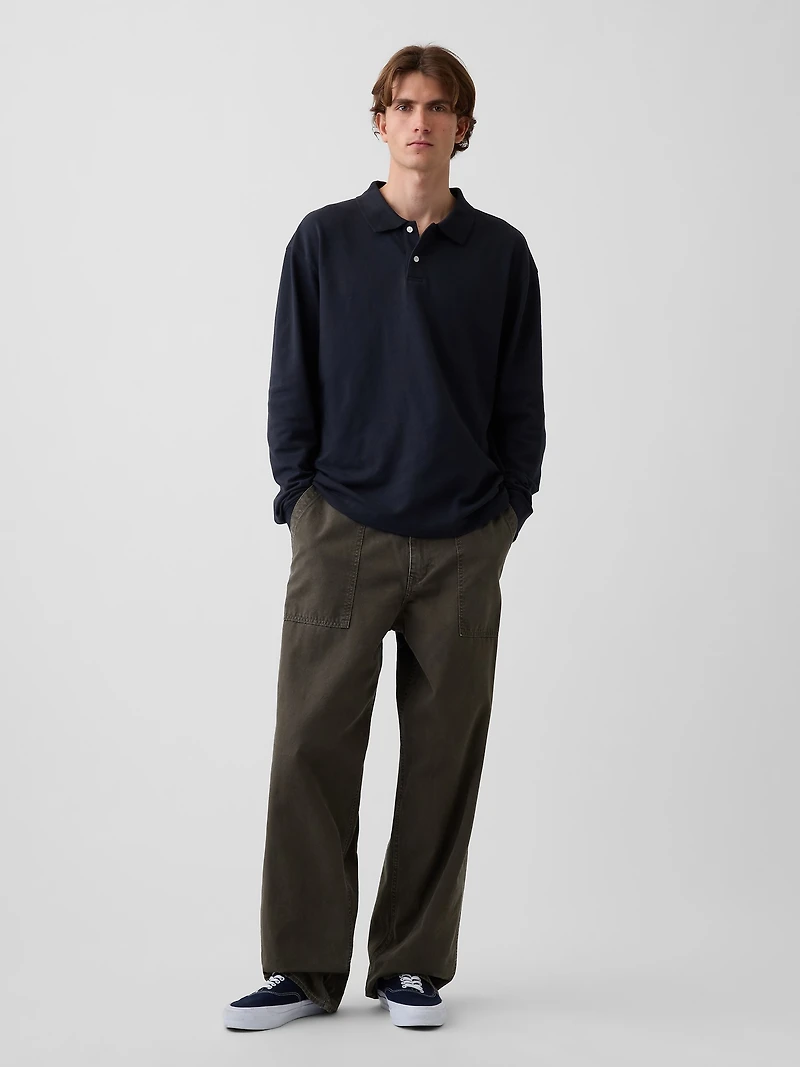 Oversized Pique Polo Shirt