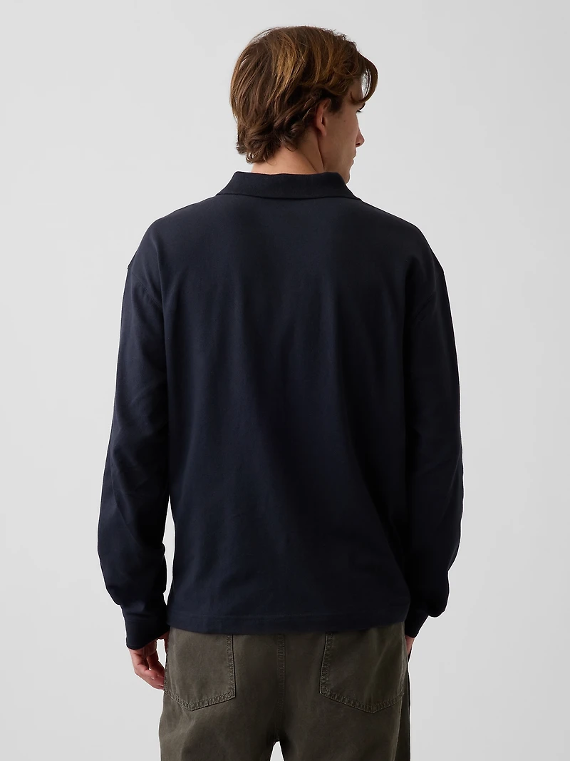 Oversized Pique Polo Shirt