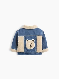 Veste en denim emblématique et sherpa à motif d’ourson pour Bébé