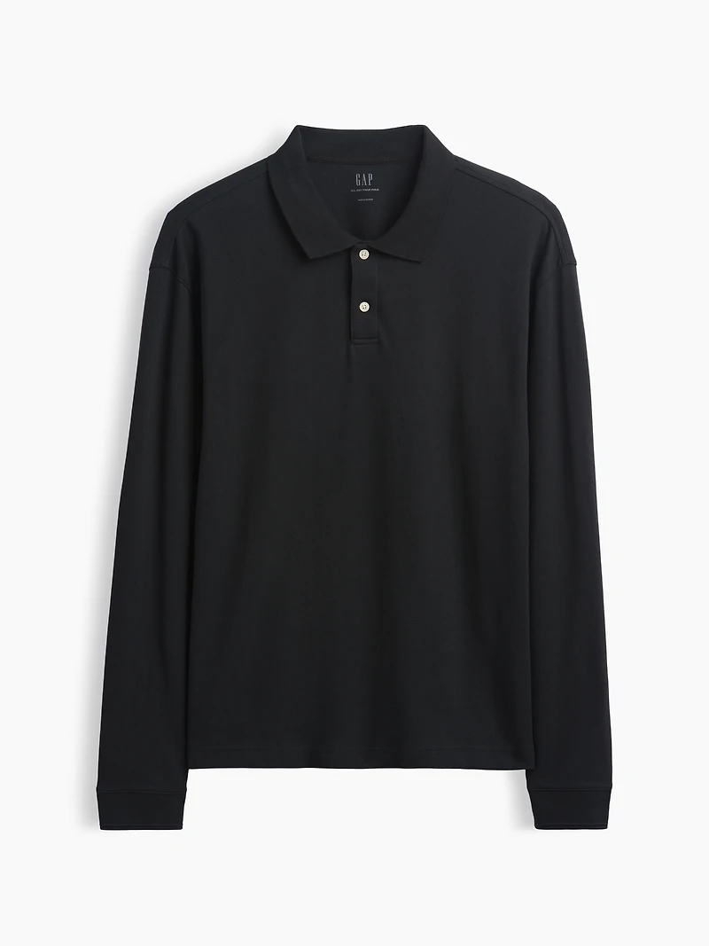 Oversized Pique Polo Shirt