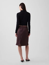Vegan Suede Pencil Skirt