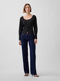 Organic Cotton Poplin Scoop Neck Top