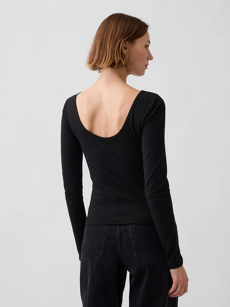 CloseKnit Jersey Scoop-Back T-Shirt