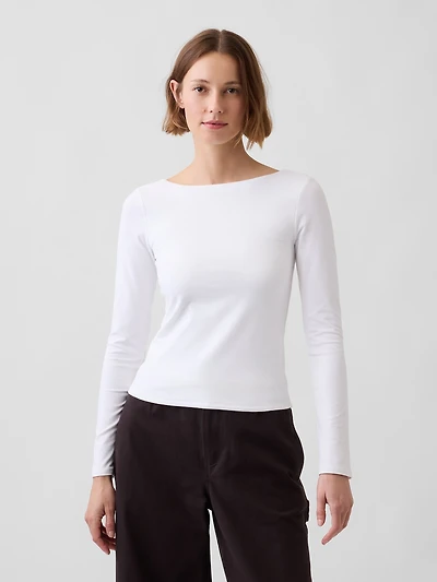 CloseKnit Jersey Scoop-Back T-Shirt
