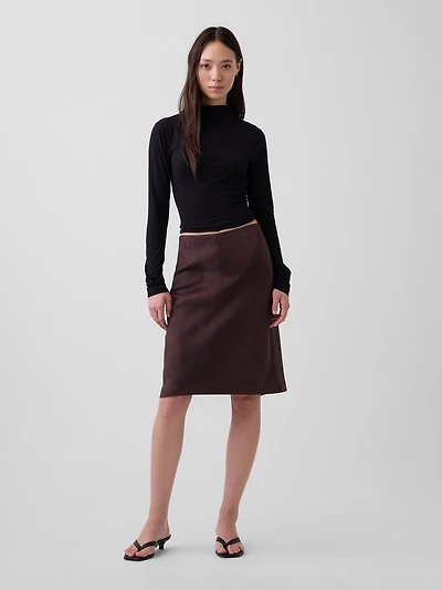 Vegan Suede Pencil Skirt