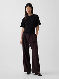 365 High Rise Brushed Twill Pleated Trousers