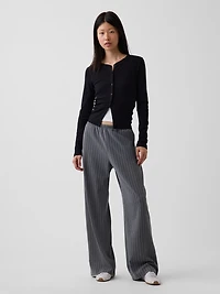 Brushed Twill Easy Wide-Leg Pants