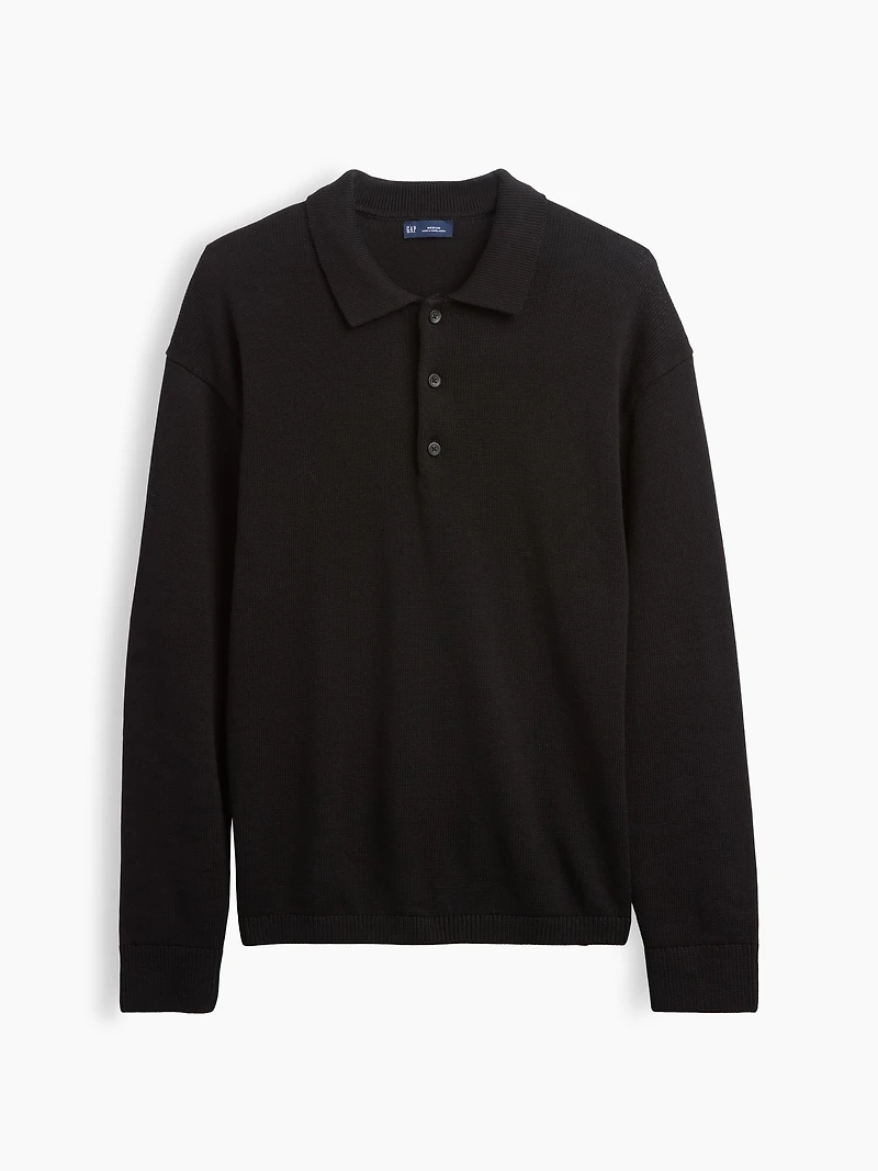 Relaxed Polo Shirt Sweater