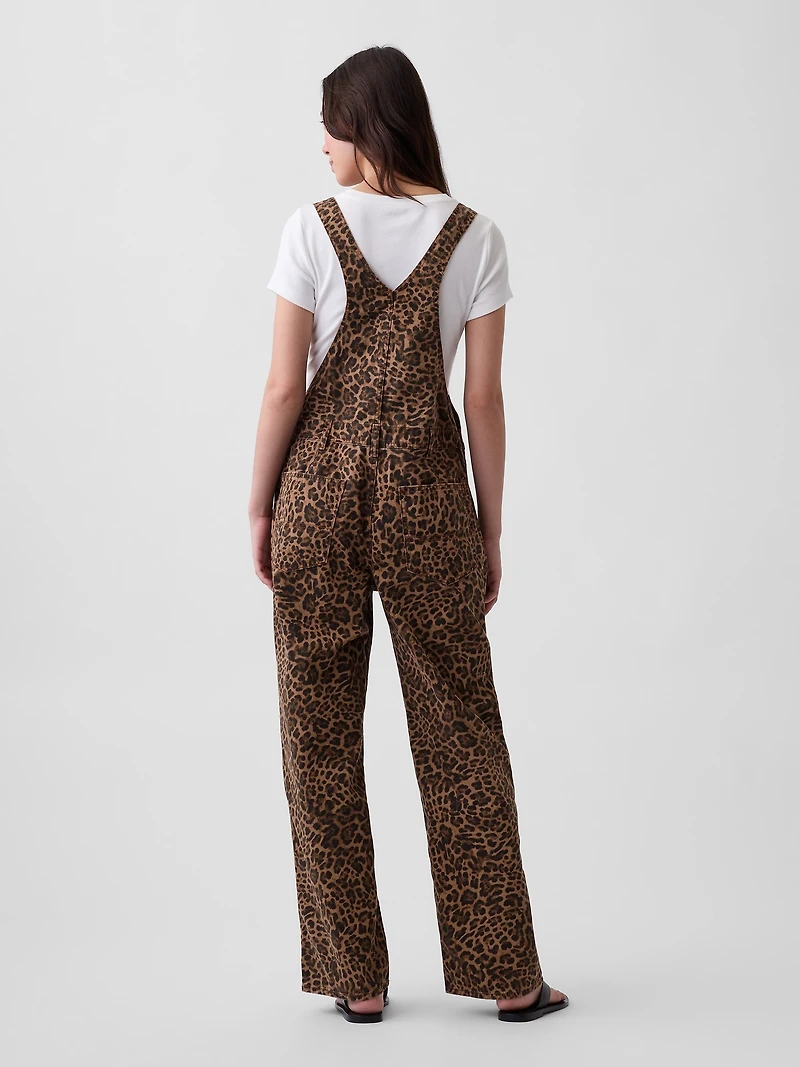 Leopard Print Loose Overalls