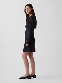 V-Neck Button-Front Mini Dress