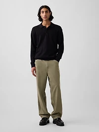 Relaxed Polo Shirt Sweater