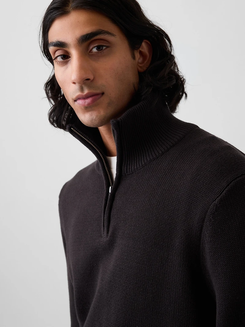Relaxed Quarter-Zip Sweater