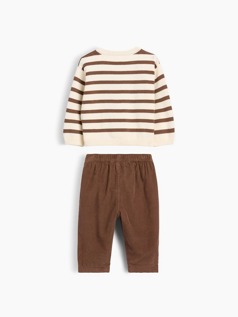 Ensemble avec chandail et pantalon en velours côtelé pour Bébé