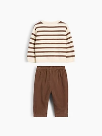 Ensemble avec chandail et pantalon en velours côtelé pour Bébé