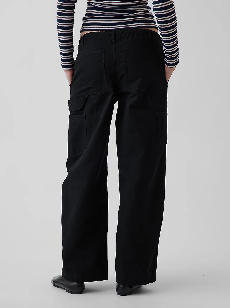 Canvas Easy Baggy Barrel Cargo Pants