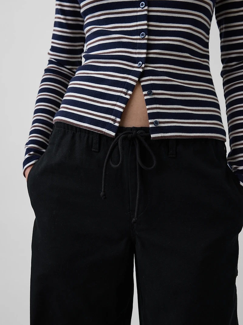 Canvas Easy Baggy Barrel Cargo Pants