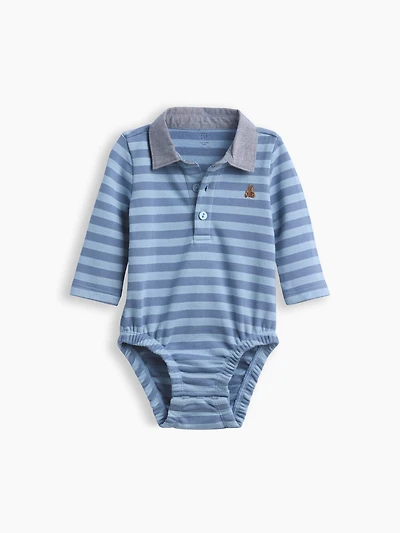 Cache-couche style Polo Shirt de rugby à rayures VintageDoux pour Bébé