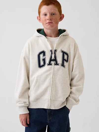 Veste à capuchon logo VintageDoux pour Enfant