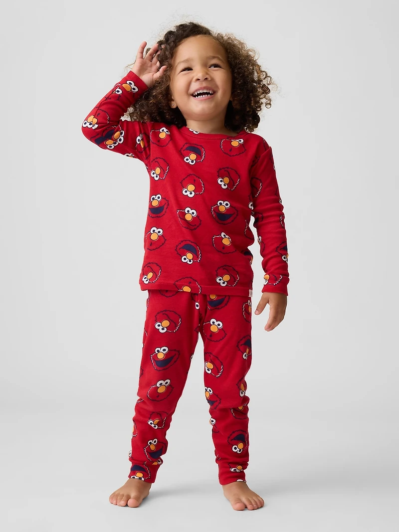 Pyjama en coton biologique brossé Sesame Street à motifs Elmo pour Bébé et Tout-petit