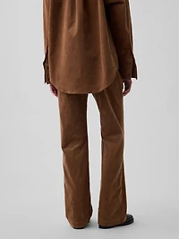 Mid Rise Corduroy Relaxed Flare Pants
