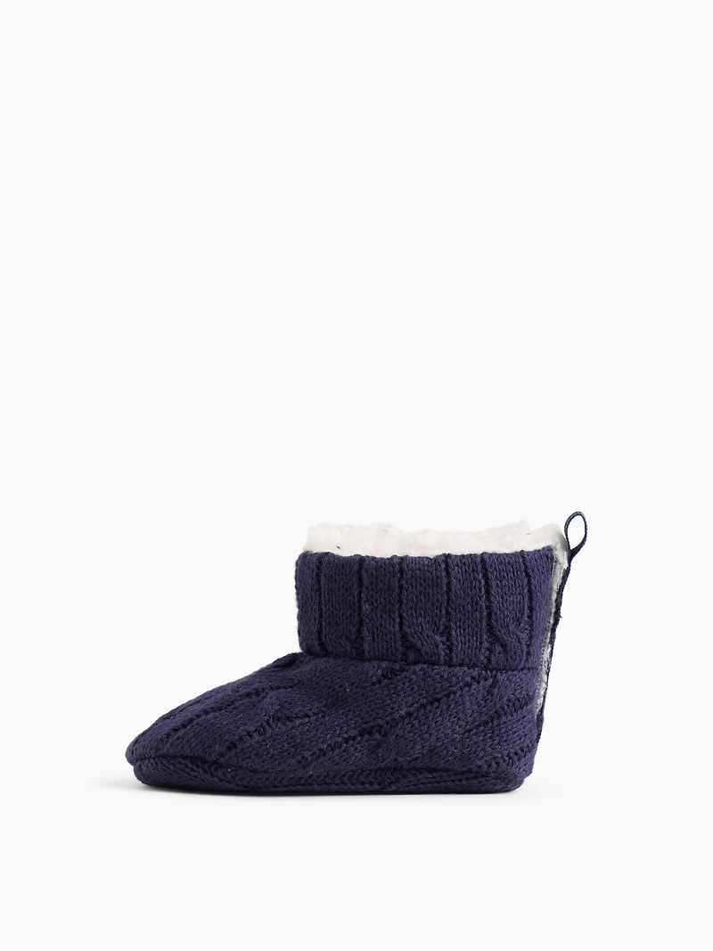 Chaussons en tricot avec doublure sherpa pour Béb