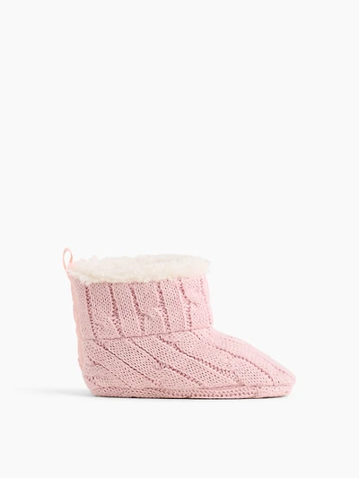 Chaussons en tricot avec doublure sherpa pour Béb