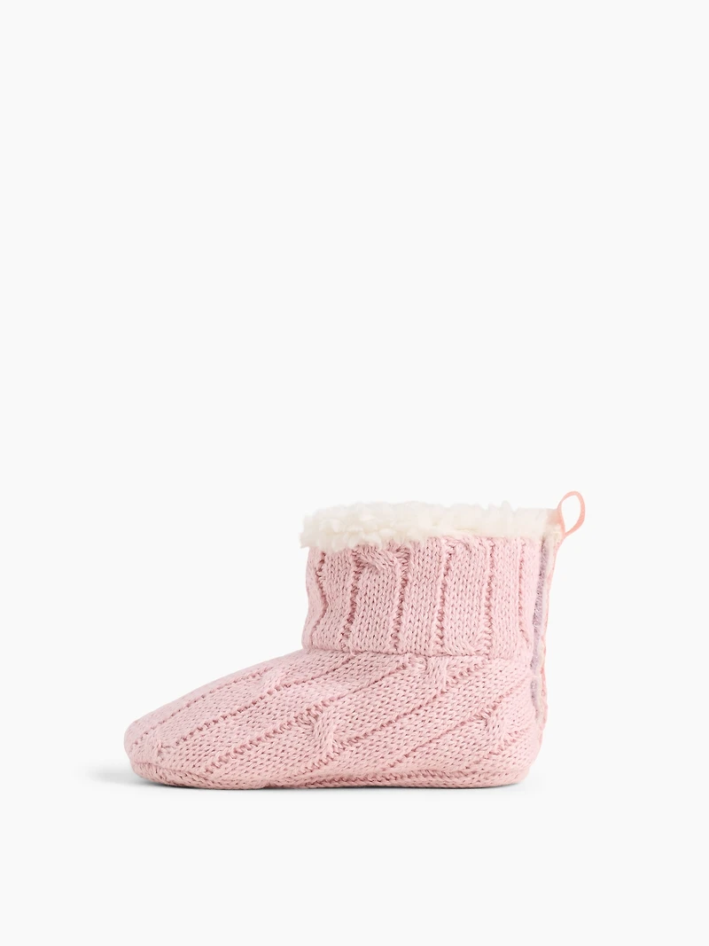 Chaussons en tricot avec doublure sherpa pour Béb