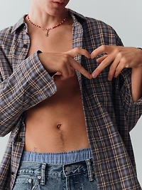 Sunwashed Twill Relaxed Plaid Shirt