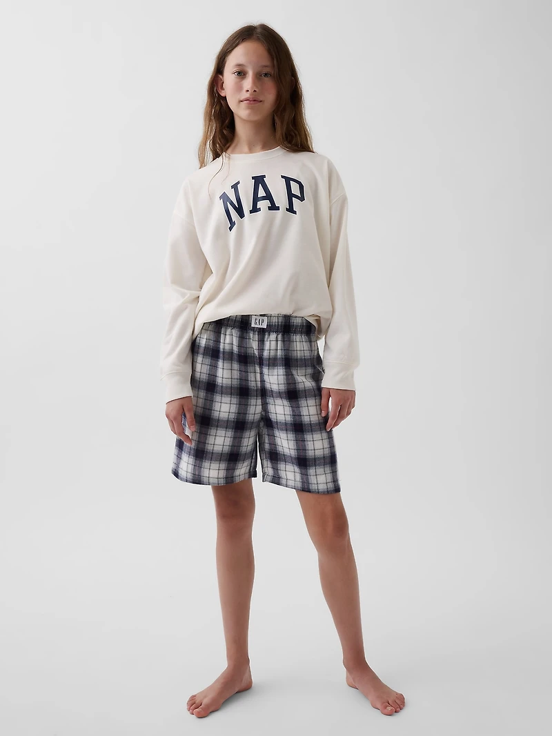Short boxeur de pyjama en flanelle recyclée pour Enfant