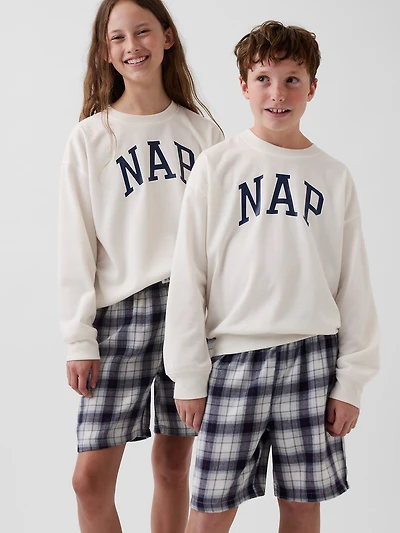 Short boxeur de pyjama en flanelle recyclée pour Enfant