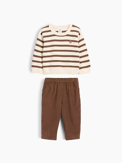 Ensemble avec chandail et pantalon en velours côtelé pour Bébé