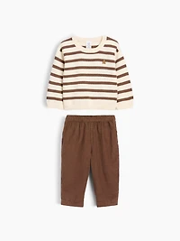 Ensemble avec chandail et pantalon en velours côtelé pour Bébé