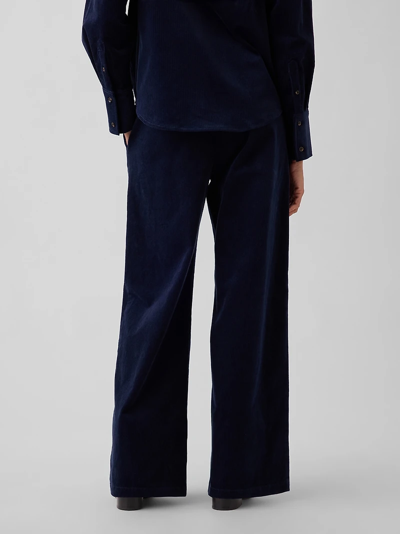 Corduroy Easy Wide-Leg Pants