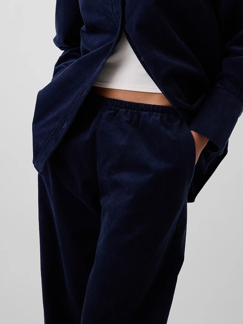 Corduroy Easy Wide-Leg Pants