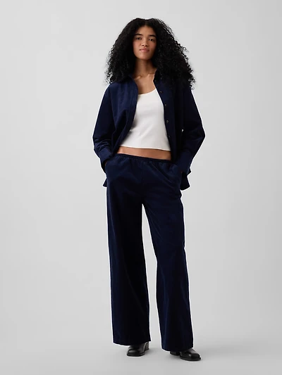 Corduroy Easy Wide-Leg Pants