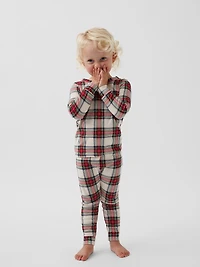 Pyjama en coton biologique brossé à carreaux pour Enfant et Béb