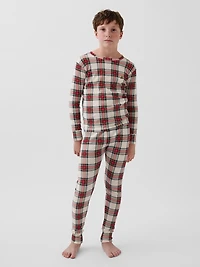 Pyjama en coton biologique brossé à carreaux pour Enfant et Béb