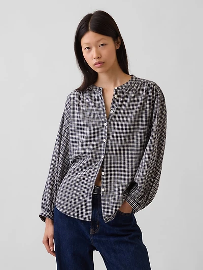 Relaxed Button-Front Shirt