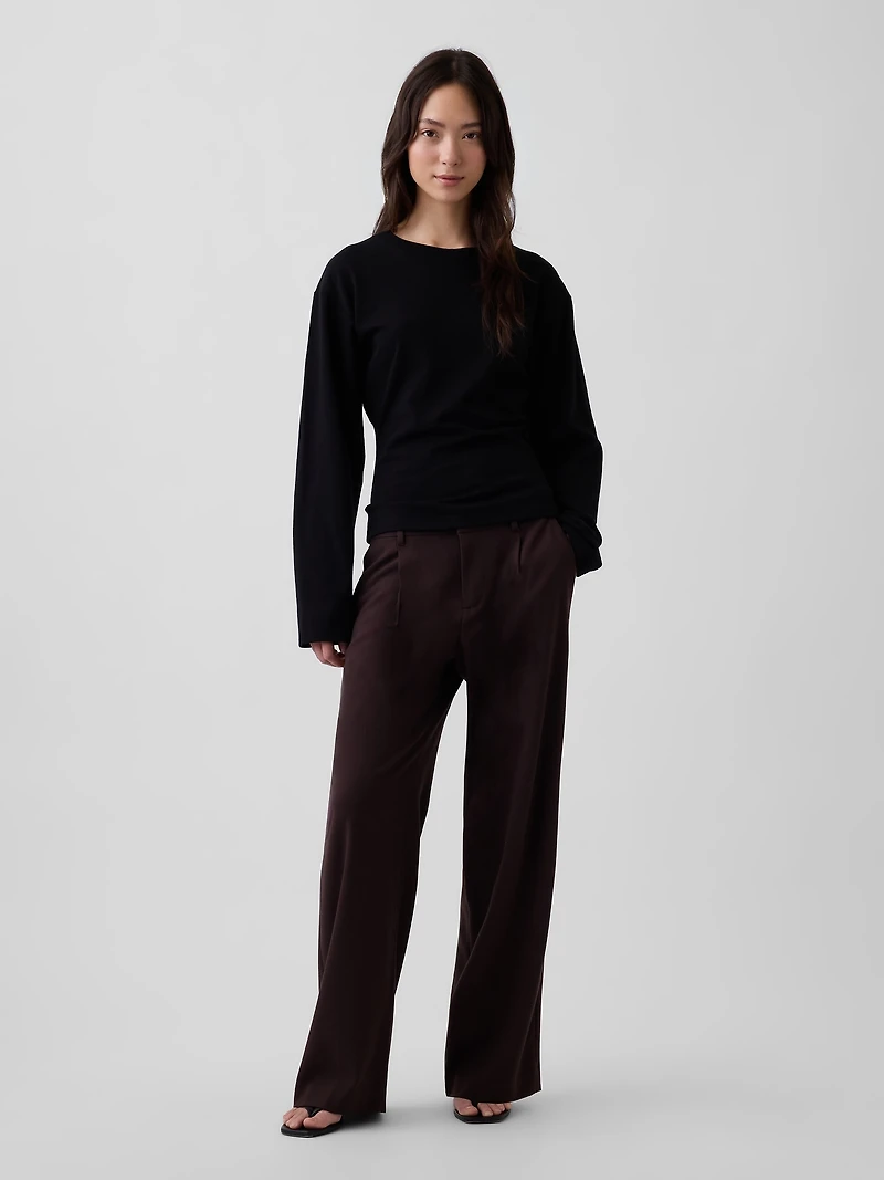 Knit Fitted-Waist T-Shirt