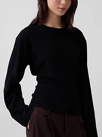 Knit Fitted-Waist T-Shirt