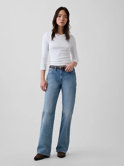 Mid Rise Relaxed Flare Jeans