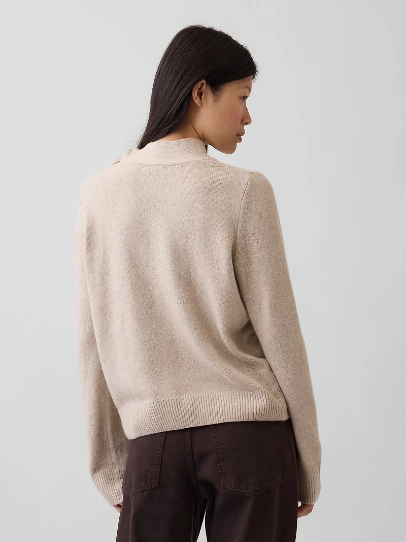 CashSoft Tie-Neck Sweater