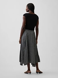 Plaid Maxi Handkerchief Skirt